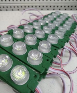 12 Volt 3’lü Lensli 3 Watt 3030 Reklamcı Modül Yeşil (10 Adet)