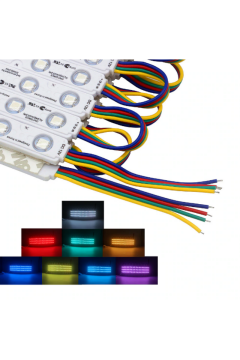 12 Volt 0.72 Watt 3'Lü Samsung RGB Mercekli Modül Led (10 Adet)