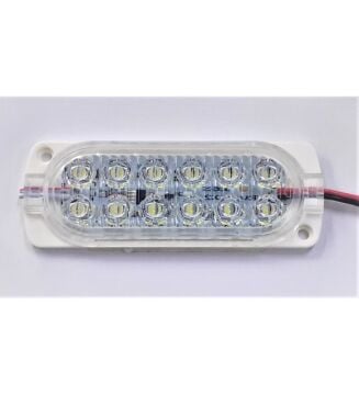 12 Volt 12 Ledli 2.4 W Düz Flashsız Modül Beyaz (10 Adet)
