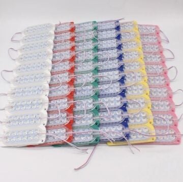 12 Volt 12 Ledli 2.4 W Düz Flashsız Modül Beyaz (10 Adet)