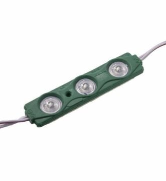 12 Volt 1.2 Watt 3’lü Mercekli 2835 Modül Led Yeşil (10 Adet)