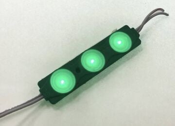 12 Volt 1.2 Watt 3’lü Mercekli 2835 Modül Led Yeşil (10 Adet)