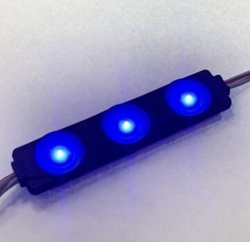 12 Volt 1.2 Watt 3’lü Mercekli 2835 Modül Led Mavi (10 Adet)