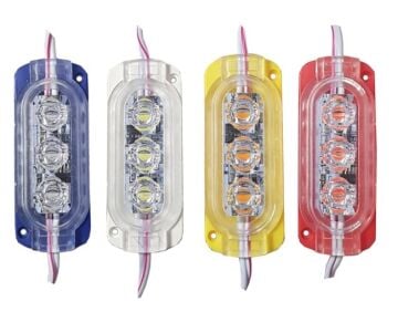 12 Volt 0.6 Watt Animasyonlu Çakar Modül Led 3 Ledli Beyaz
