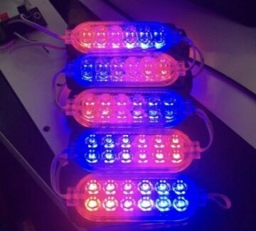 12 Volt 12 Ledli 2.4 Watt Animasyonlu Modül  Kırmızı-Mavi Çakar