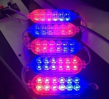 12 Volt 12 Ledli 2.4 Watt Animasyonlu Modül  Kırmızı-Mavi Çakar