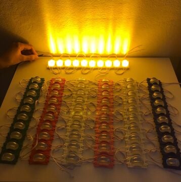 12 Volt Dar Açılı Modül Led Sarı Amber (5 Adet)