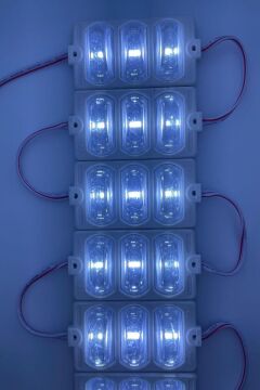 12 Volt Dar Açılı 3'lü Modül Led Beyaz (5 Adet)