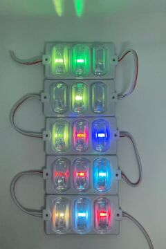 12 Volt Dar Açılı 3'lü Modül Led RGB (5 Adet)
