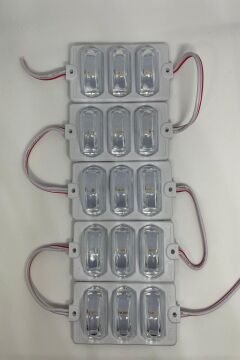 12 Volt Dar Açılı 3'lü Modül Led RGB (5 Adet)