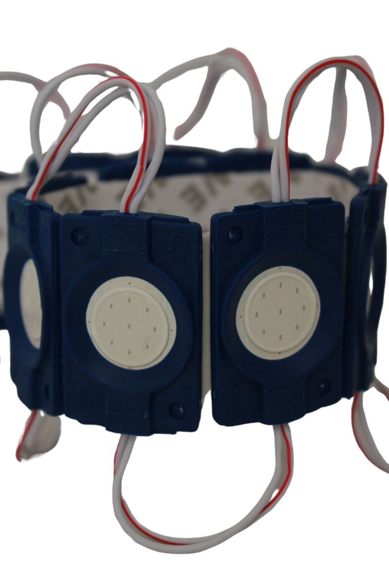 12 Volt 2.4 Watt Tekli Su Geçirmez Modül Led Mavi (10 Adet)