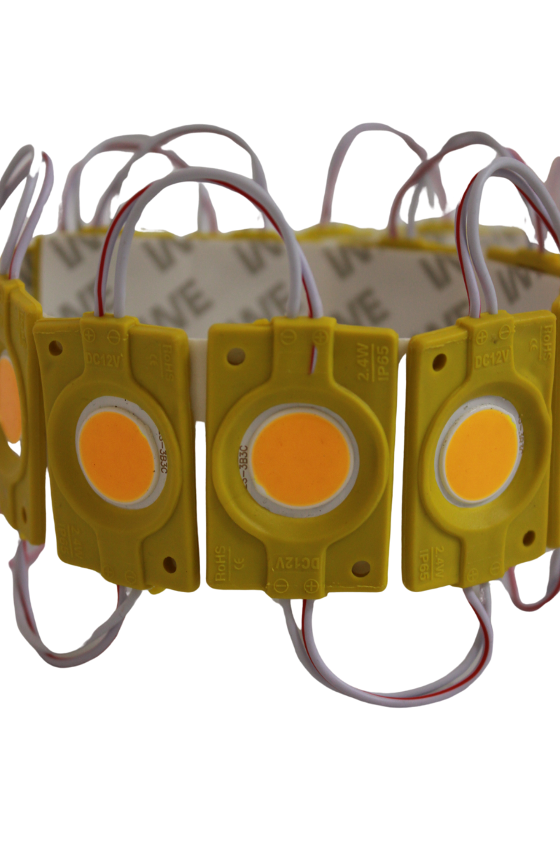 12 Volt 2.4 Watt Tekli Su Geçirmez Modül Led Sarı (Amber) (10 Adet)
