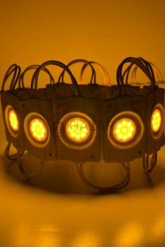 12 Volt 2.4 Watt Tekli Su Geçirmez Modül Led Sarı (Amber) (10 Adet)