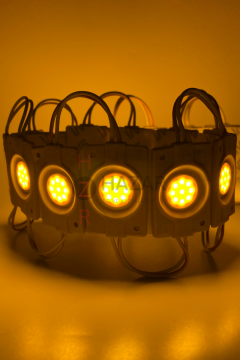 12 Volt 2.4 Watt Tekli Su Geçirmez Modül Led Sarı (Amber) (10 Adet)