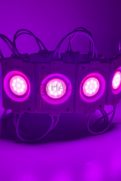 12 Volt 2.4 Watt Tekli Su Geçirmez Modül Led Pembe (10 Adet)