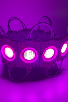 12 Volt 2.4 Watt Tekli Su Geçirmez Modül Led Pembe (10 Adet)