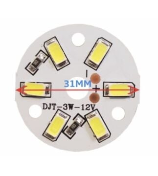12 Volt 3 Watt SMD 5630 Ledli Hazır Led Modül 31 MM Gün Işığı (3 Adet)