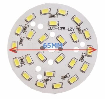 12 Volt 12 Watt SMD 5630 Ledli Hazır Led Modül 65 MM Gün Işığı (3 Adet)
