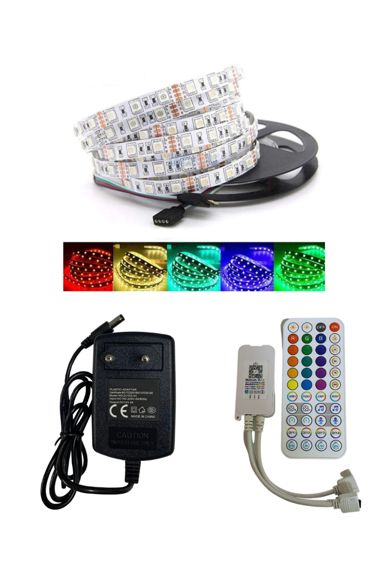 Tuya Destekli Wifi Kontrollü RGB Şerit Led Set 5M