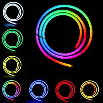 Tuya Destekli Wifi Kontrollü 6x12mm RGB Esnek Neon Şerit Led Set 5M