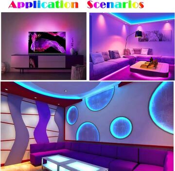 Tuya Destekli Wifi Kontrollü 6x12mm RGB Neon Esnek Şerit Led Set 5M