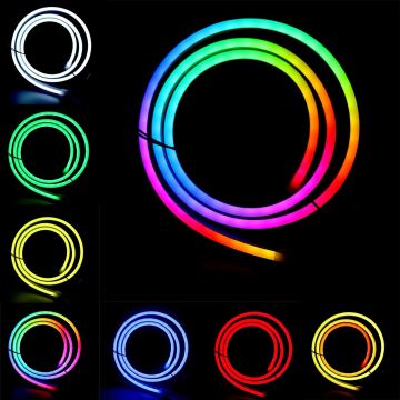 Tuya Destekli Wifi Kontrollü 6x12mm RGB Neon Esnek Şerit Led Set 5M