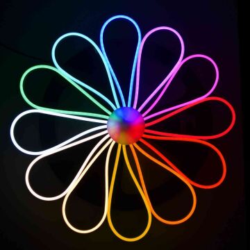 Tuya Destekli Wifi Kontrollü 6x12mm RGB Esnek Neon Şerit Led Set 5 Metre