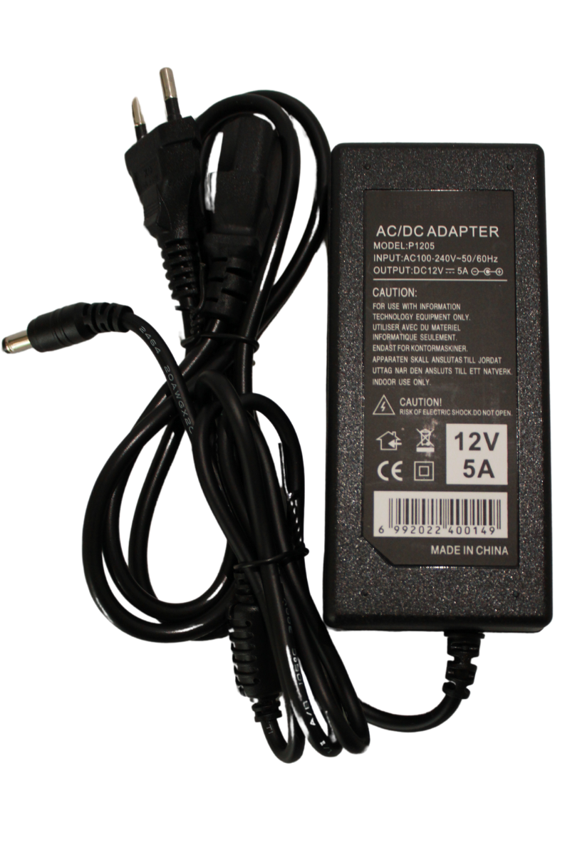 12 Volt 5 Amper Plastik Kasa Masa Tipi Adaptör 12V 5A Laptop Tipi Adaptör IP20 İç Mekan