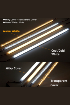 220 Volt 4014 Çubuk Led 1M Kasalı Dim Edilebilir Bar Led Gün Işığı-Şeffaf Cam