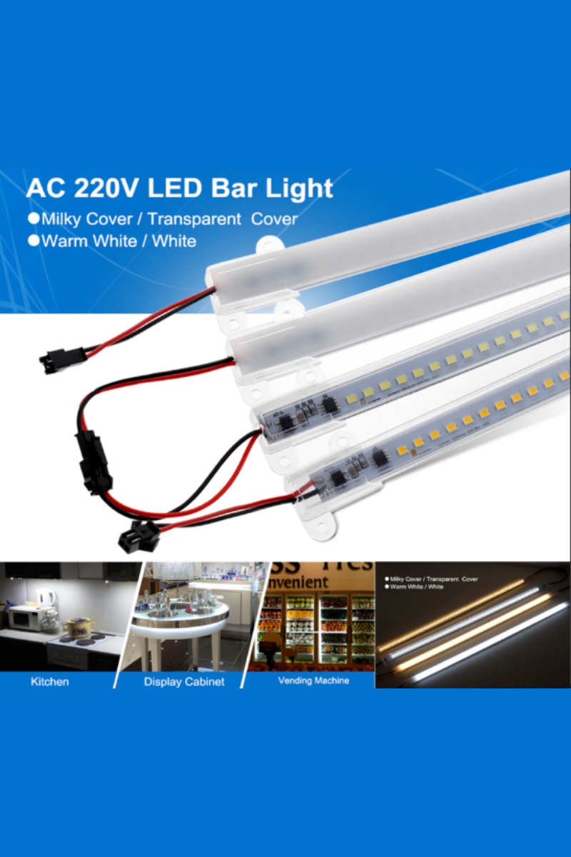 220 Volt 4014 Çubuk Led 1M Kasalı Dim Edilebilir Bar Led Beyaz-Opak Cam