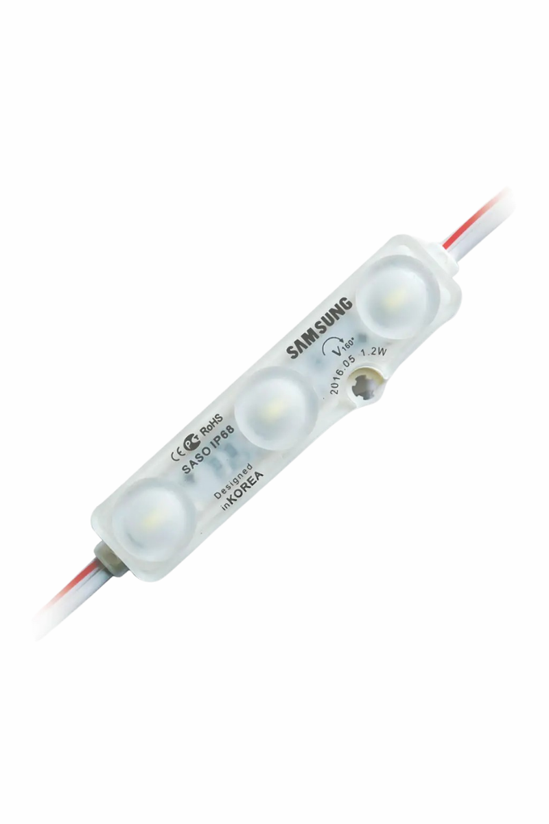 Samsung 3 lü Mercekli Modül Led 12 Volt Sarı (Amber) (10 Adet)