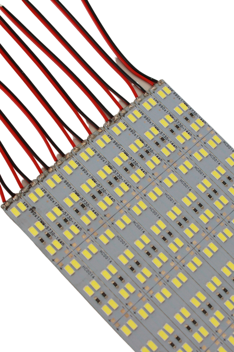 12V 5730 Çift Sıra Alüminyum Çubuk Led 144 Ledli Beyaz 1M
