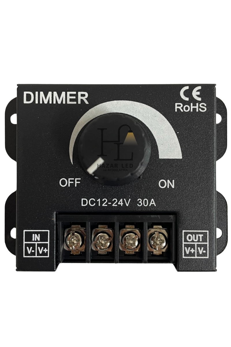 Manuel Led Dimmer 30 Amper 12-24V (Led Kısıcı, Arttırıcı)