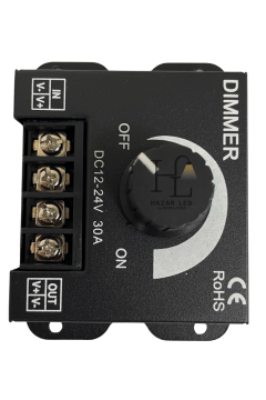 Manuel Led Dimmer 30 Amper 12-24V (Led Kısıcı, Arttırıcı)
