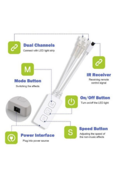 Pixel ARGB Led Wifi - Ses Kontrol Cihazı Çift Çıkışlı SP511E