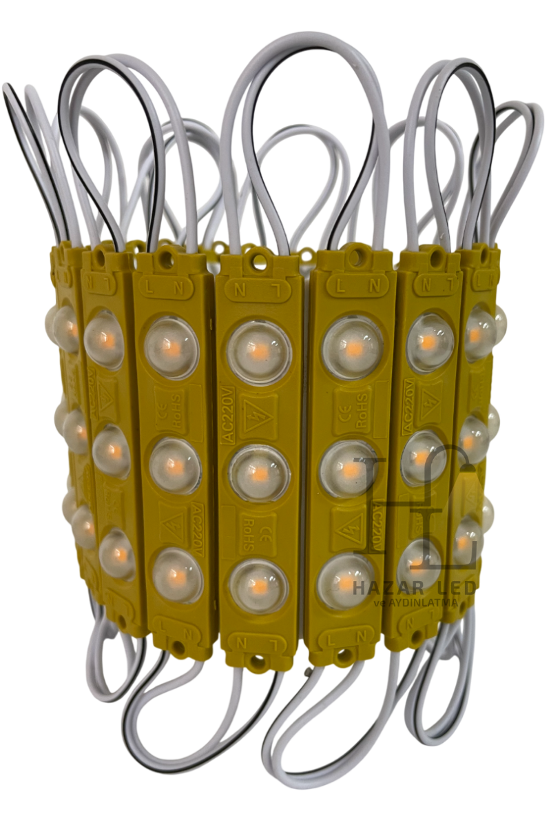 220 Volt 1.5 Watt Modül Led Amber (Sarı) (5 Adet)