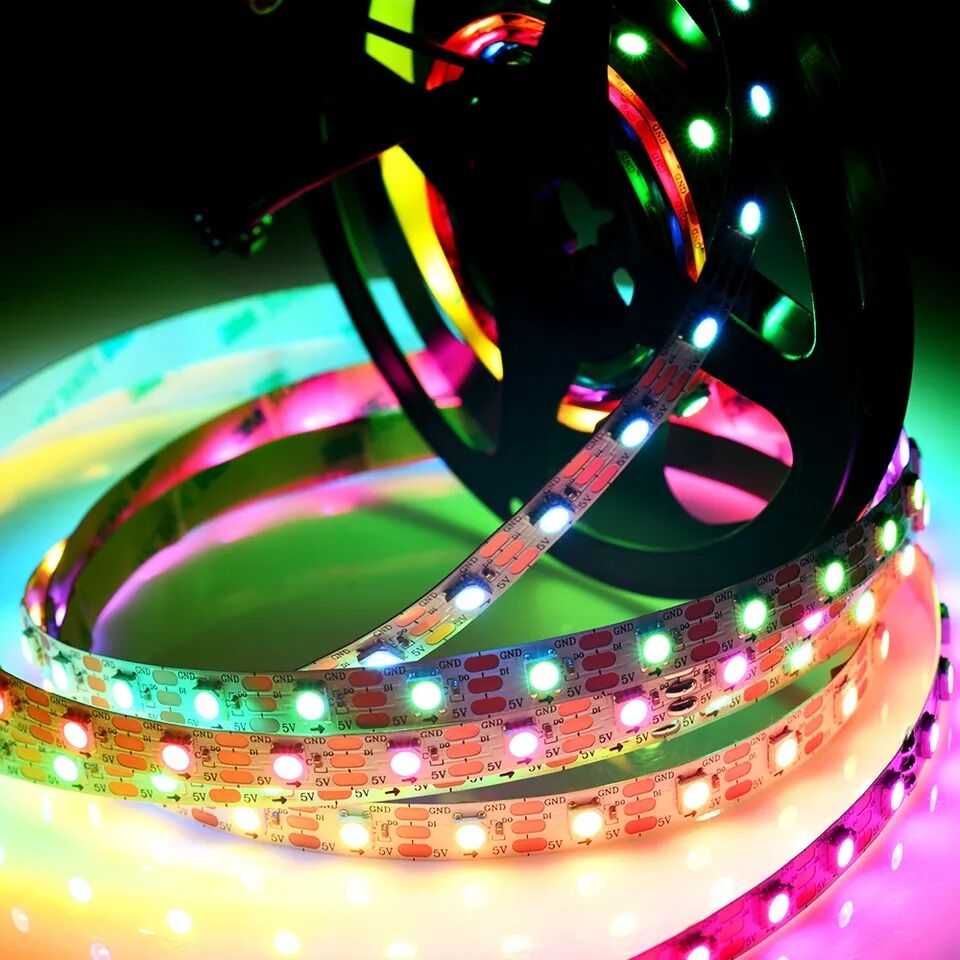 5V 5MM WS2812B Adreslenebilir ARGB Pixel Şerit Led 60 Led 5M Magic Led