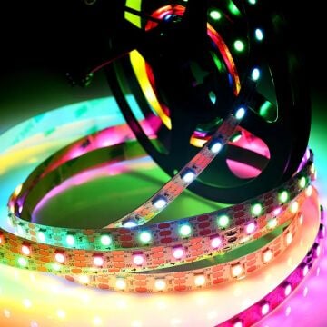 5V 5MM WS2812B Adreslenebilir ARGB Pixel Şerit Led 60 Led 1M Magic Led