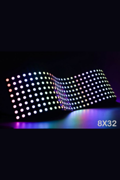 WS2812B Matrix Ekran RGB Led Ayrı Ayrı Adresli  8x32 Matrix Dijital Esnek Ekran 5 Volt
