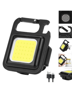 3 Konumlu El Feneri Cob Ledli Mıknatıslı Şişe Açacağı Su Geçirmez Şarjlı Kamp Işığı