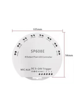 SP608E 8 Kanallı Müzik Denetleyicisi WS2811-WS2812B Pixel Kontrol Devresi 5-24V