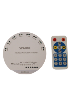 SP608E 8 Kanallı Müzik Denetleyicisi WS2811-WS2812B Pixel Kontrol Devresi 5-24V
