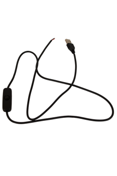 100 cm 2 Amper Swich'li Açık Uçlu Anahtarlı Siyah USB Kablo USB Erkek Kablo