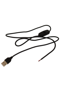 100 cm 2 Amper Switch'li Açık Uçlu Anahtarlı Siyah USB Kablo USB Erkek Kablo