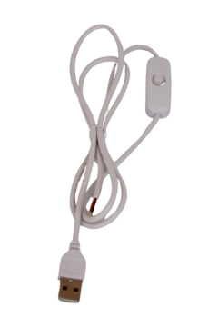 100 cm 2 Amper Swich'li Açık Uçlu Anahtarlı Beyaz USB Kablo USB Erkek Kablo