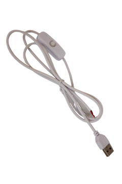 100 cm 2 Amper Swich'li Açık Uçlu Anahtarlı Beyaz USB Kablo USB Erkek Kablo