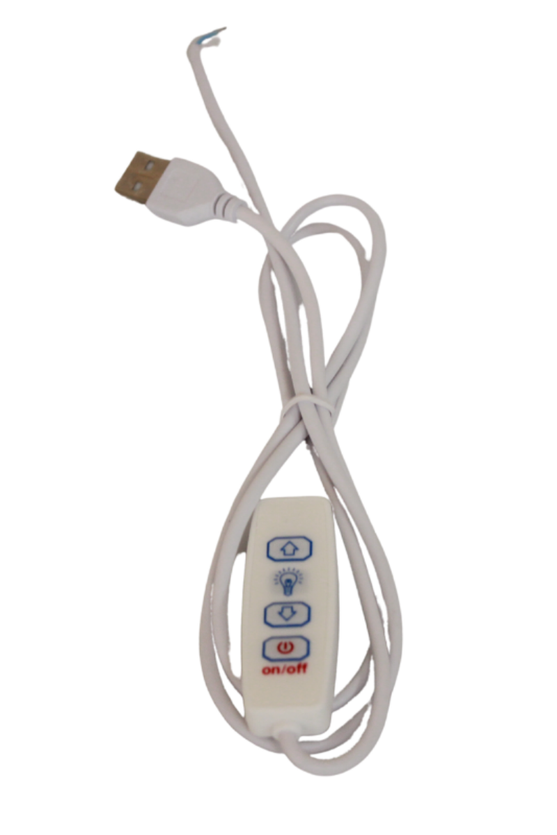 100 cm 2 Amper Açık Uçlu Dim Edilebilir USB Kablo Dimmer'li USB Erkek Kablo