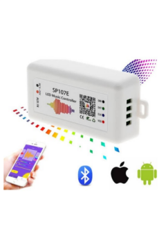 Adreslenebilir WS2811-WS2812 ARGB Pixel Led Kontrolcü SP107E Bluetoothlu Müzik Kontrol Cihazı