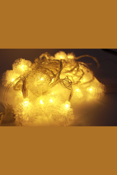 Led Işıklı Ponpon Kar Tanesi Gün Işığı Eklenebilir Fonksiyonlu Dekoratif Aydınlatma Yılbaşı Süsü 5M