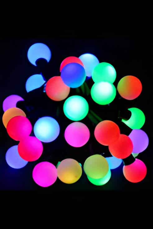 5 Metre 28 Ledli RGB Top Led Kendiliğinden Animasyonlu Dekoratif Led Işık Yılbaşı Süsü